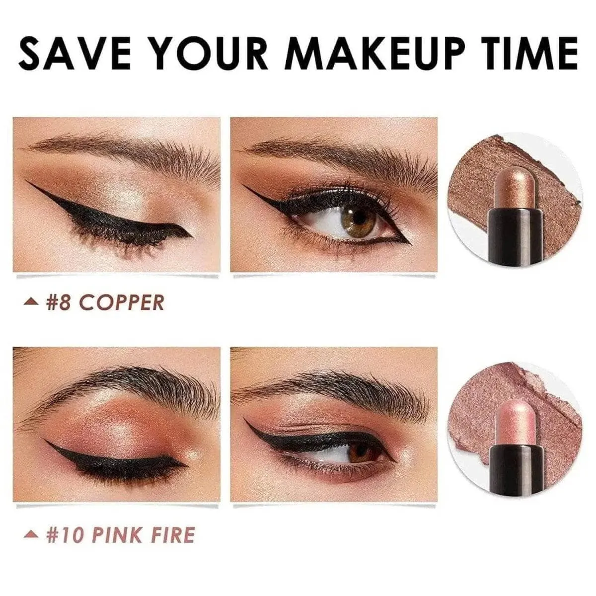 2Pcs Shimmer Cream-Eyeshadow Stick Kit - Image 11