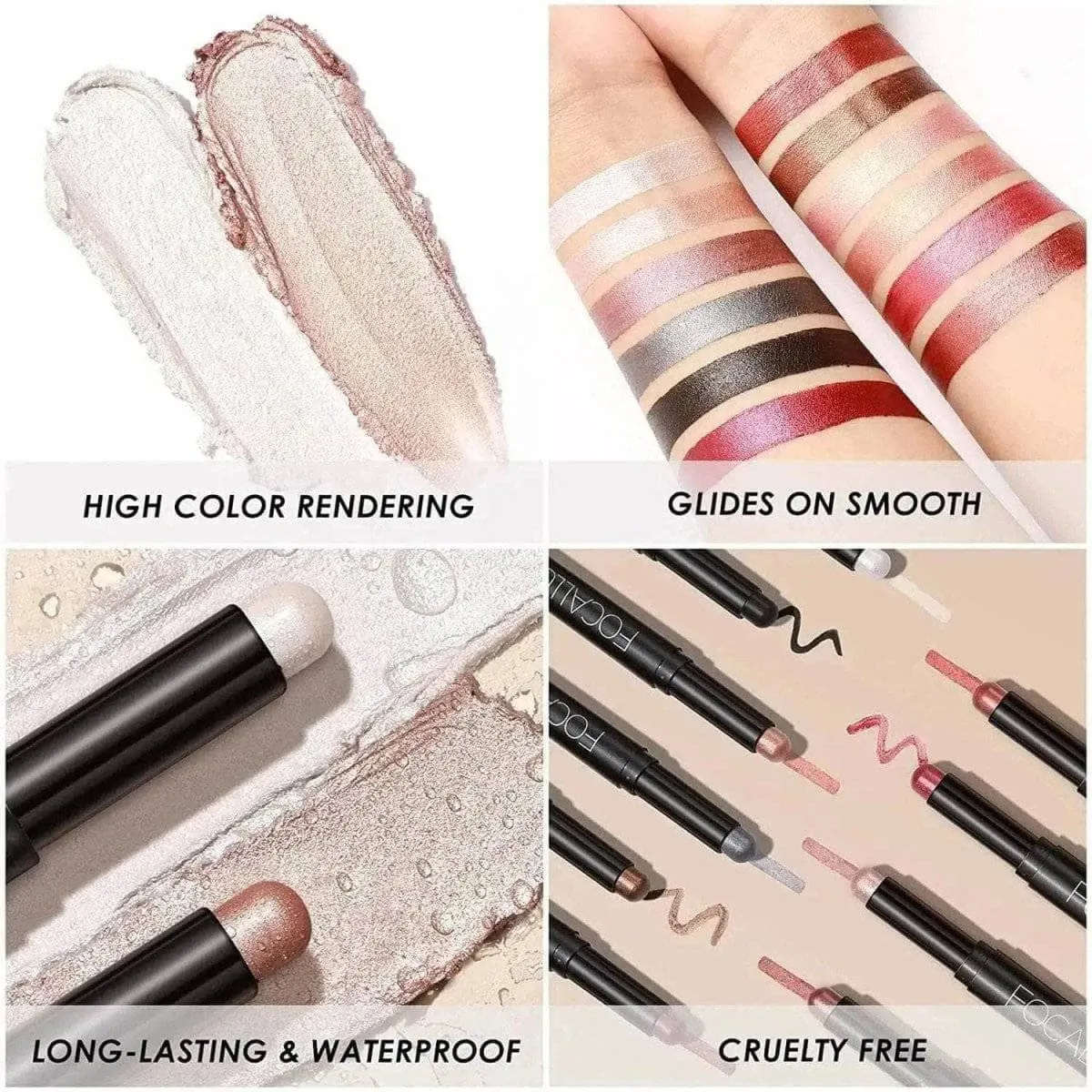 2Pcs Shimmer Cream-Eyeshadow Stick Kit - Image 7