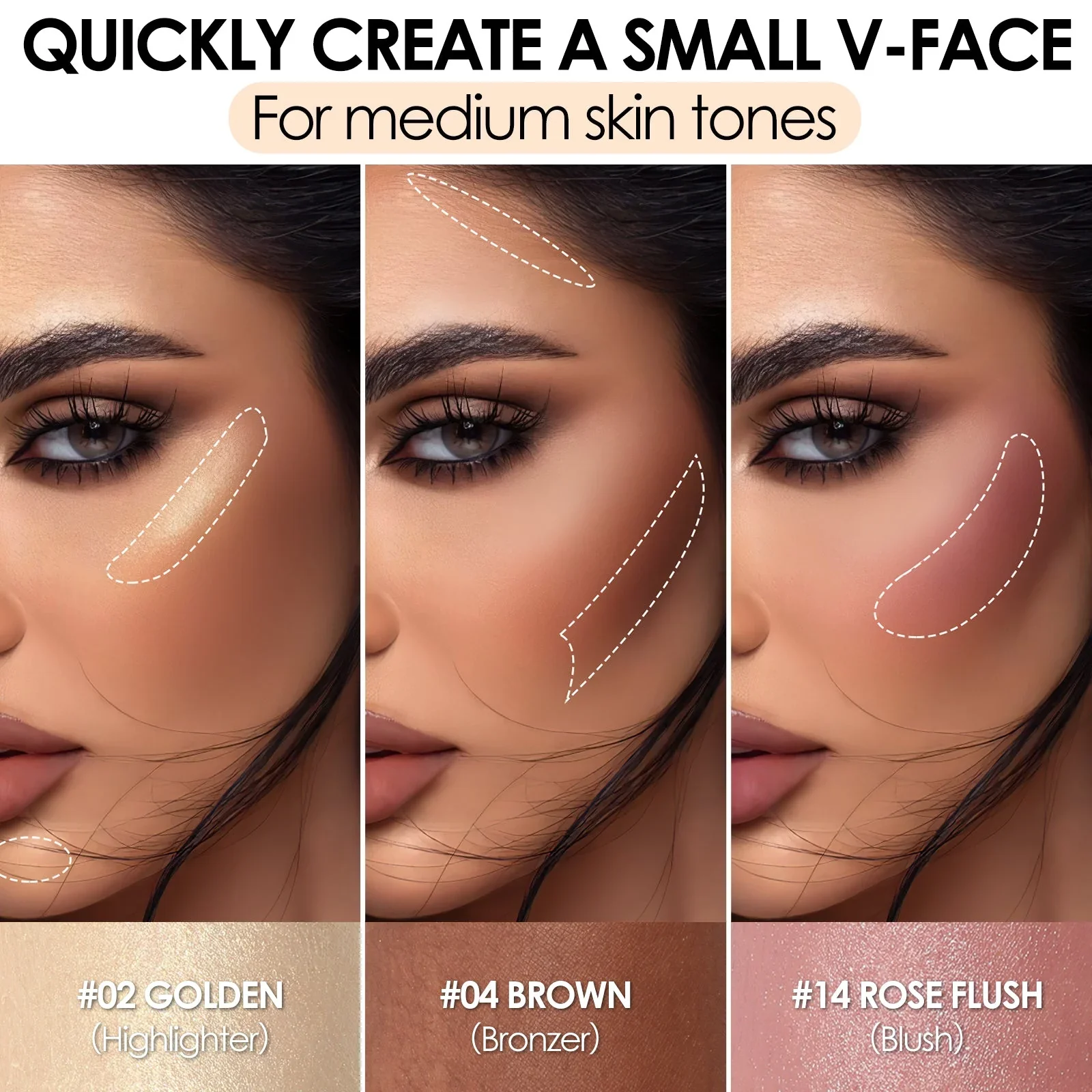 3Pcs Contour Makeup Kit - Image 10