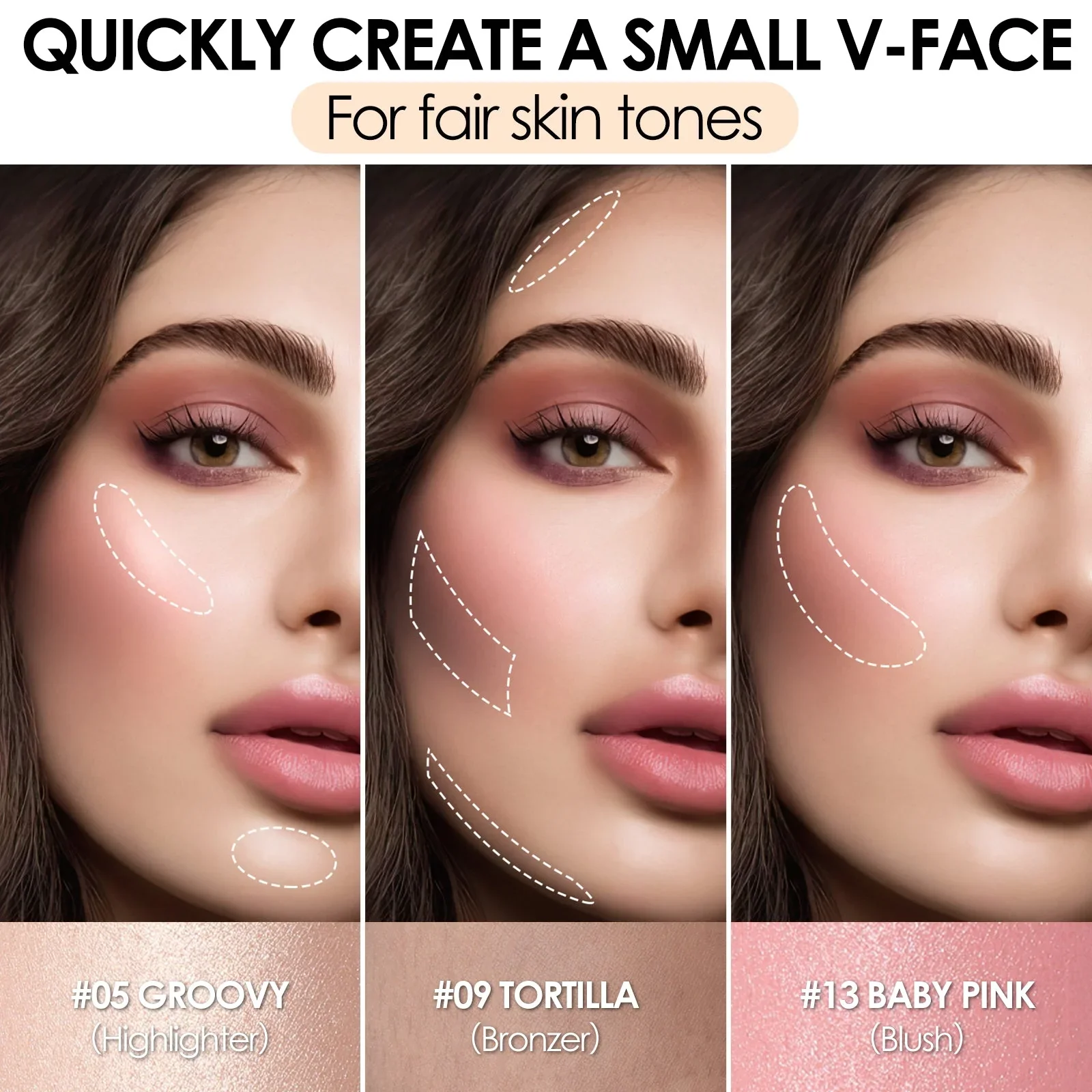 3Pcs Contour Makeup Kit - Image 16