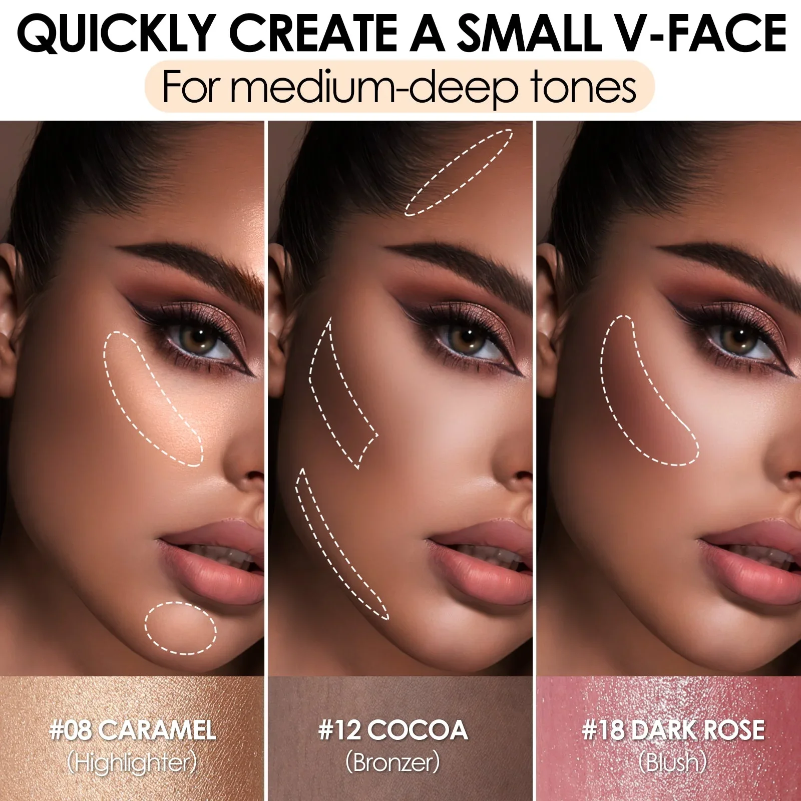 3Pcs Contour Makeup Kit - Image 33
