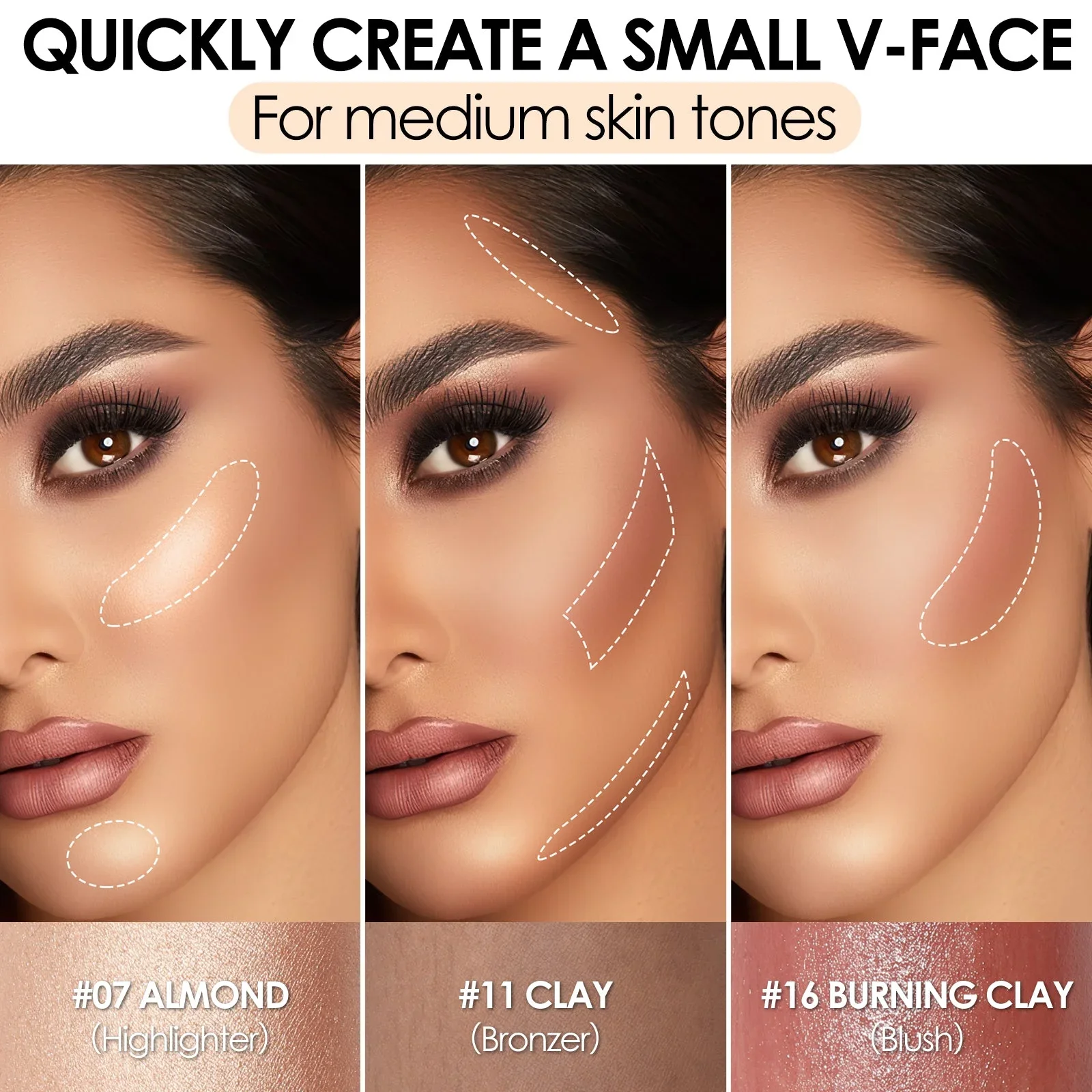 3Pcs Contour Makeup Kit - Image 34