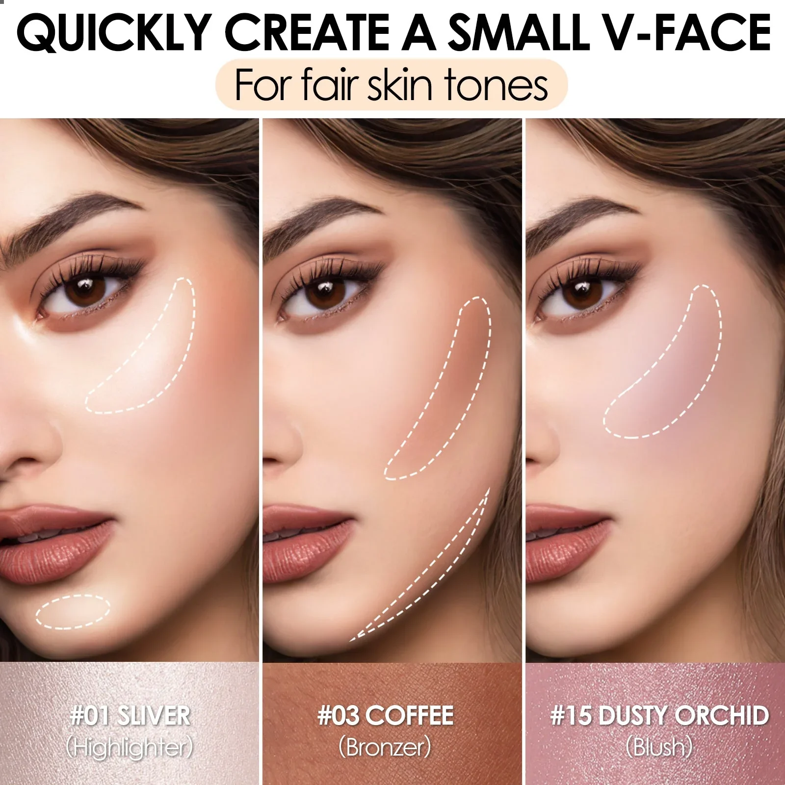 3Pcs Contour Makeup Kit - Image 4